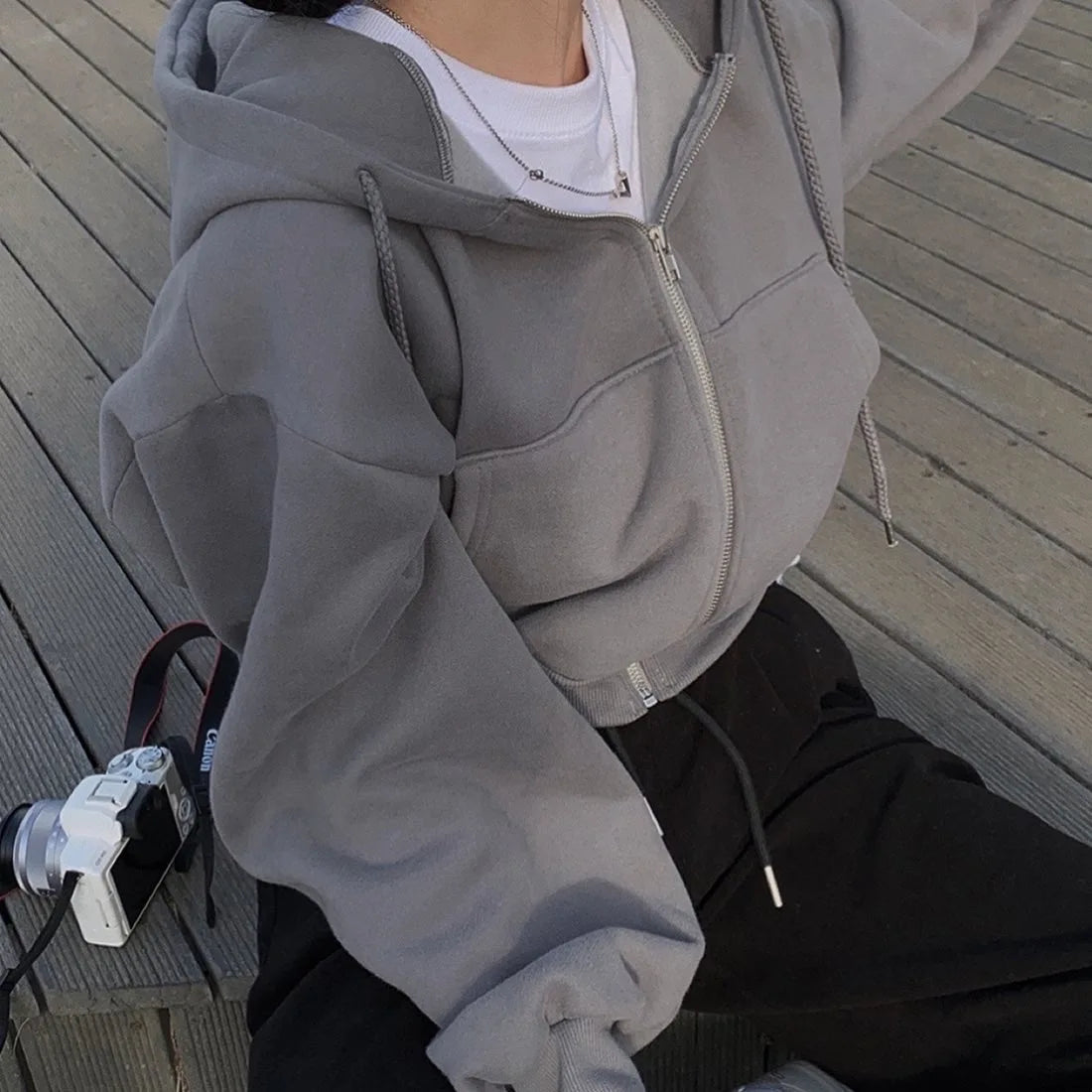 Essential Y2K Oversized Zip Hoodie™